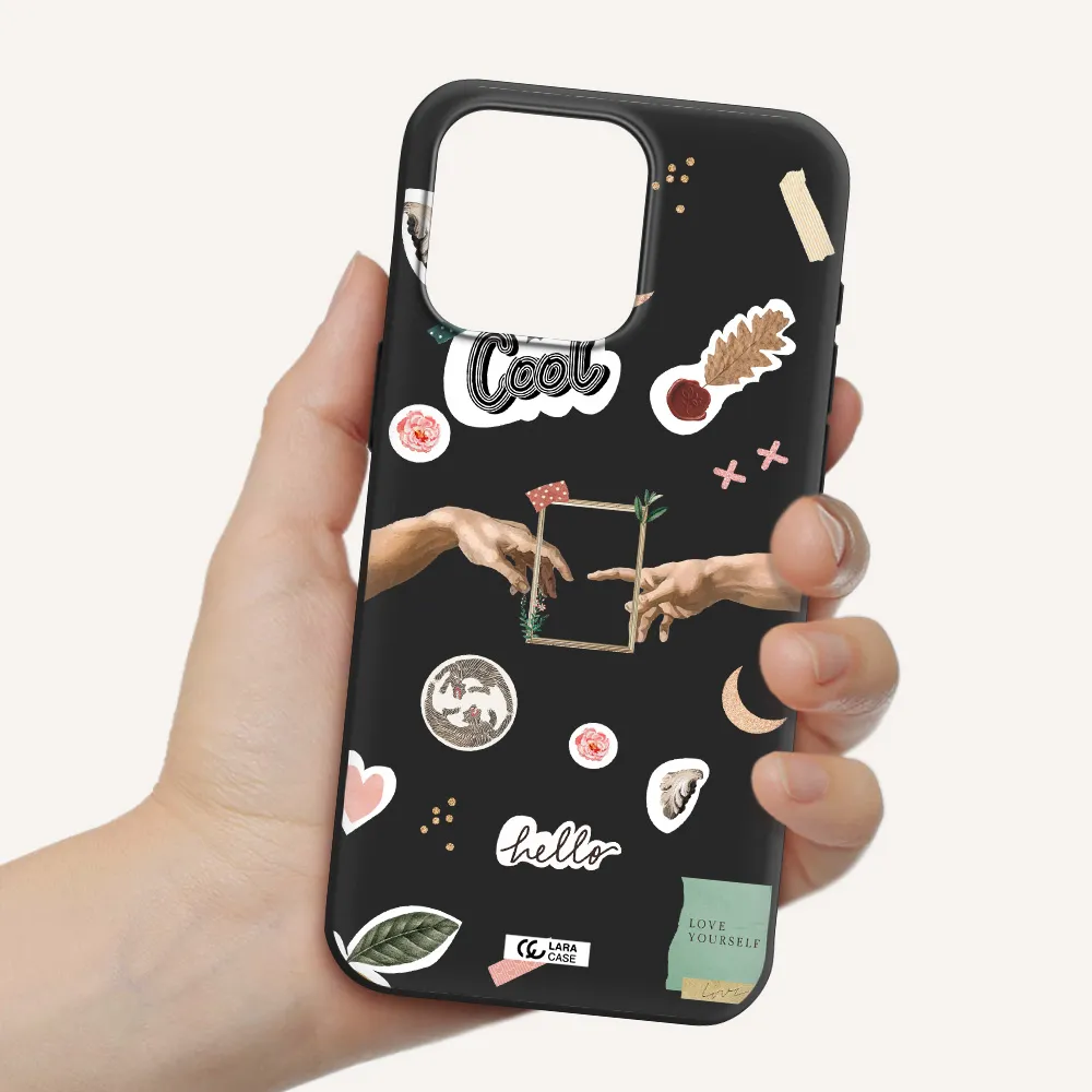 Creation Of Adam Apple Iphone 15 Pro max Silicone black Case