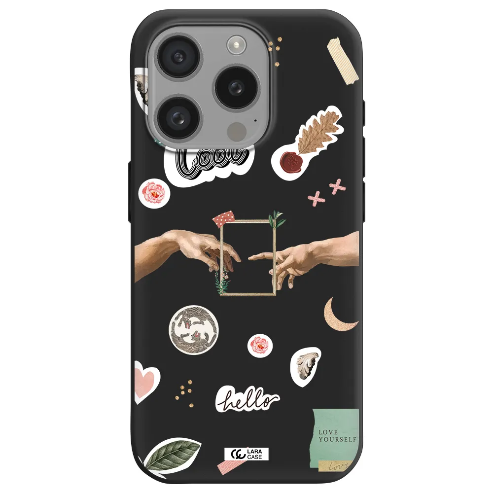 Creation Of Adam Apple Iphone 15 Pro Silicone Black Case