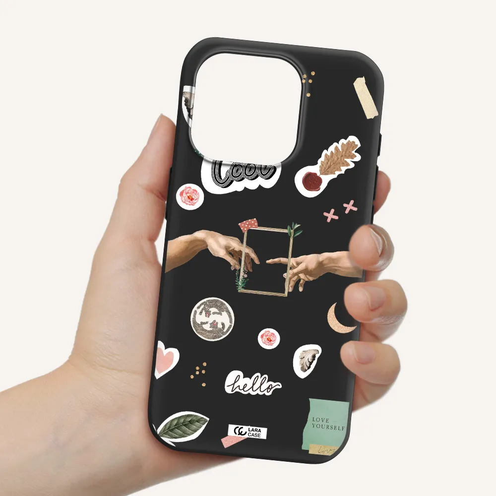 Creation Of Adam Apple Iphone 15 Pro Silicone Black Case