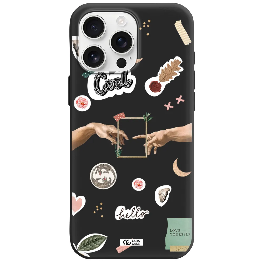 Creation Of Adam Apple Iphone 16 Pro Max Silicone Black Case