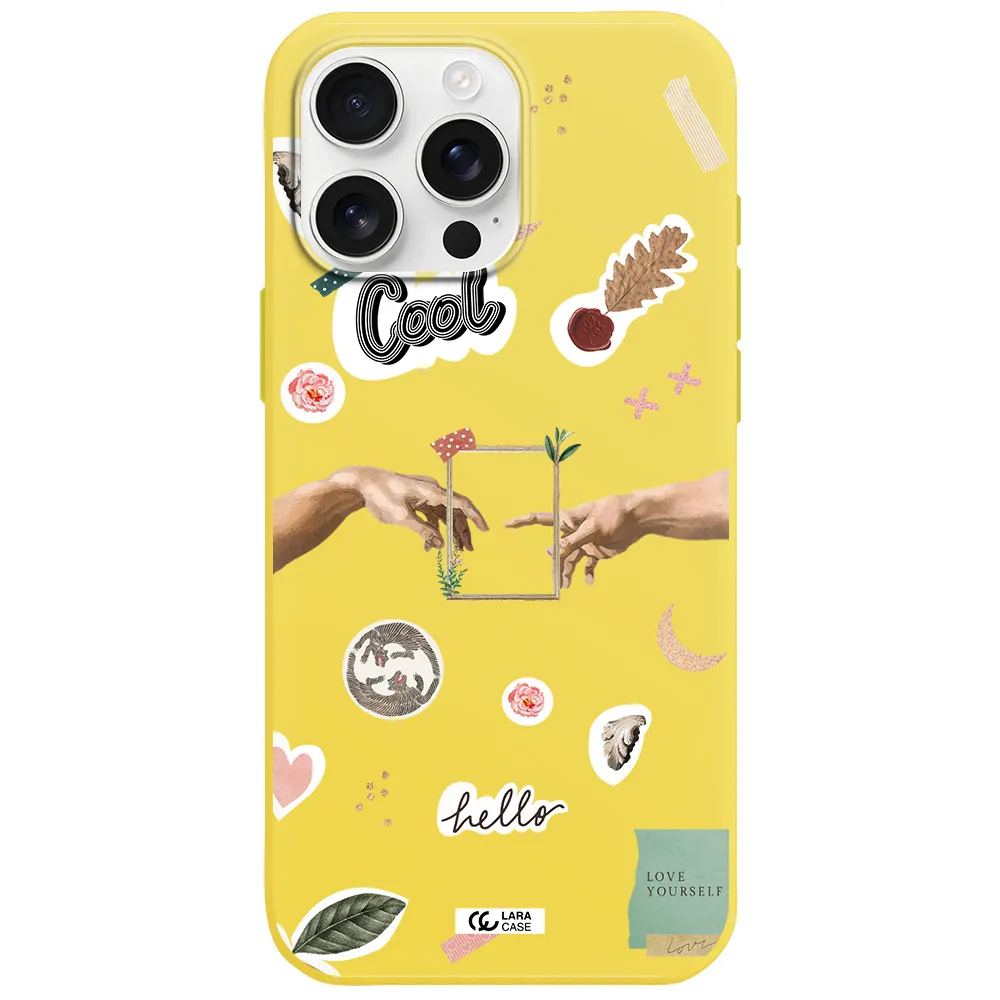 Creation Of Adam Apple Iphone 16 Pro Max Silicone Canary Yellow Case