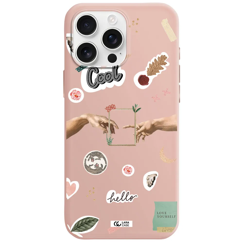 Creation Of Adam Apple Iphone 16 Pro Max Silicone Pastel Pink Case