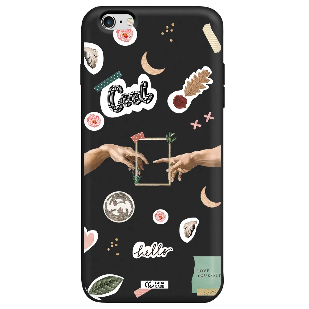 Creation Of Adam Apple iPhone 6 plus Silicone black Case