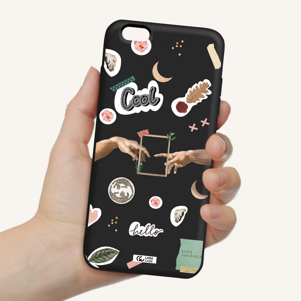 Creation Of Adam Apple iPhone 6 plus Silicone black Case