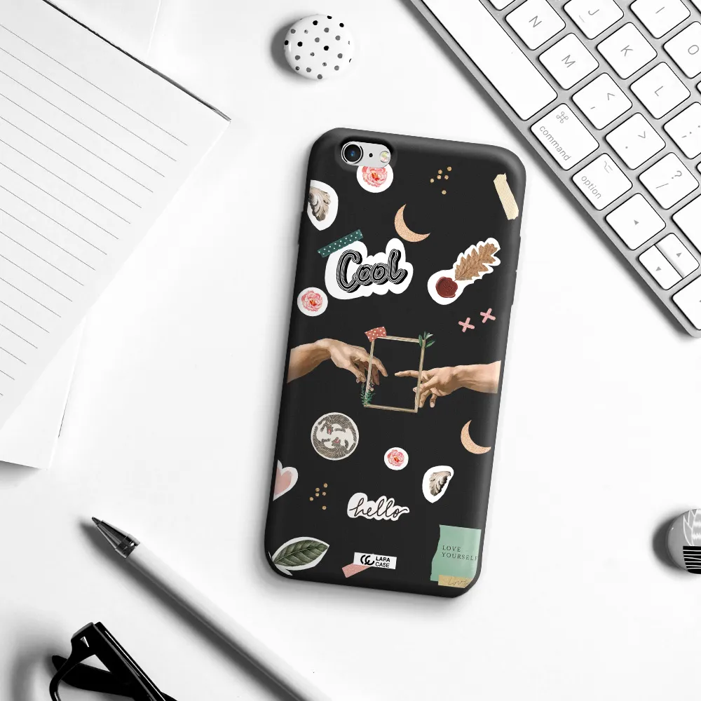 Creation Of Adam Apple iPhone 6 plus Silicone black Case