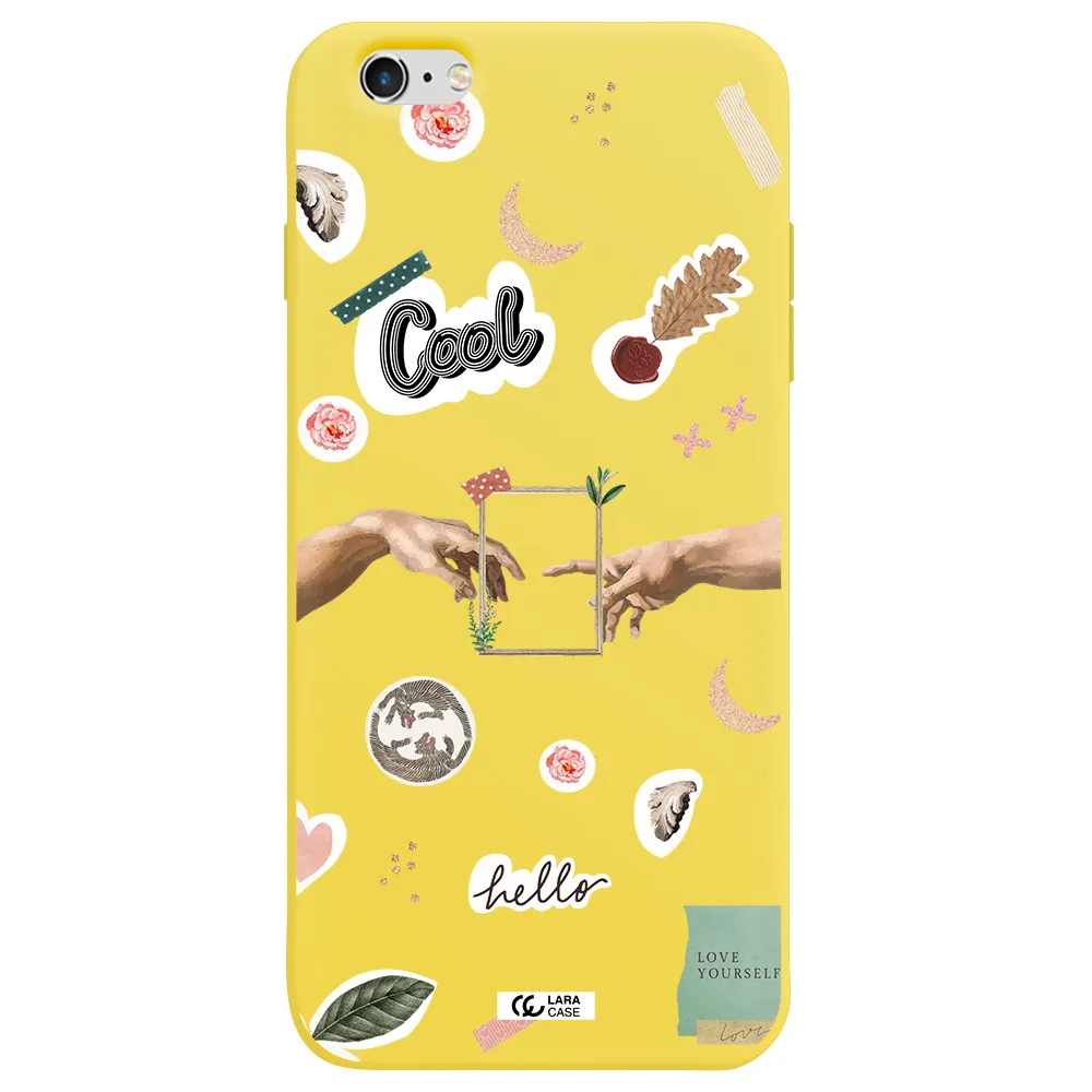 Creation Of Adam Apple iPhone 6 plus Silicone canary yellow Case