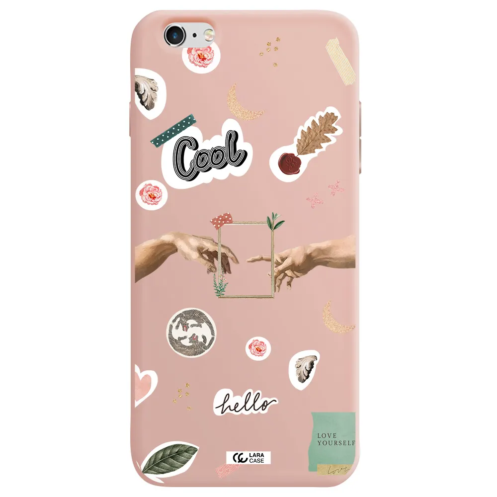 Creation Of Adam Apple iPhone 6 plus Silicone pastel pink Case