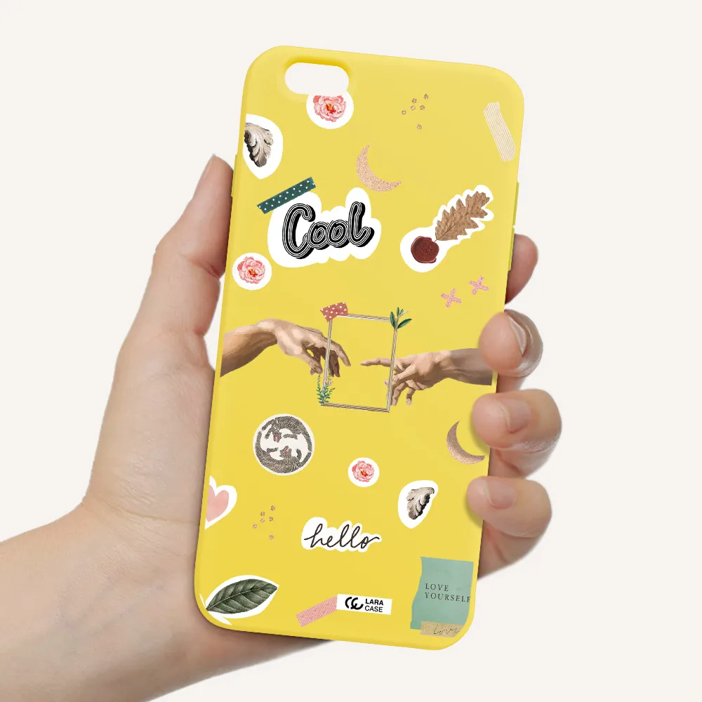 Creation Of Adam Apple iPhone 6 s plus Silicone canary yellow Case