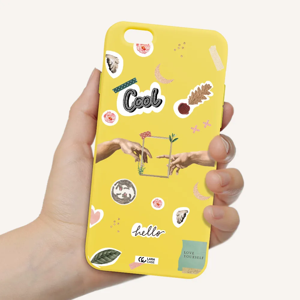 Creation Of Adam Apple iPhone 6 Silicone canary yellow Case