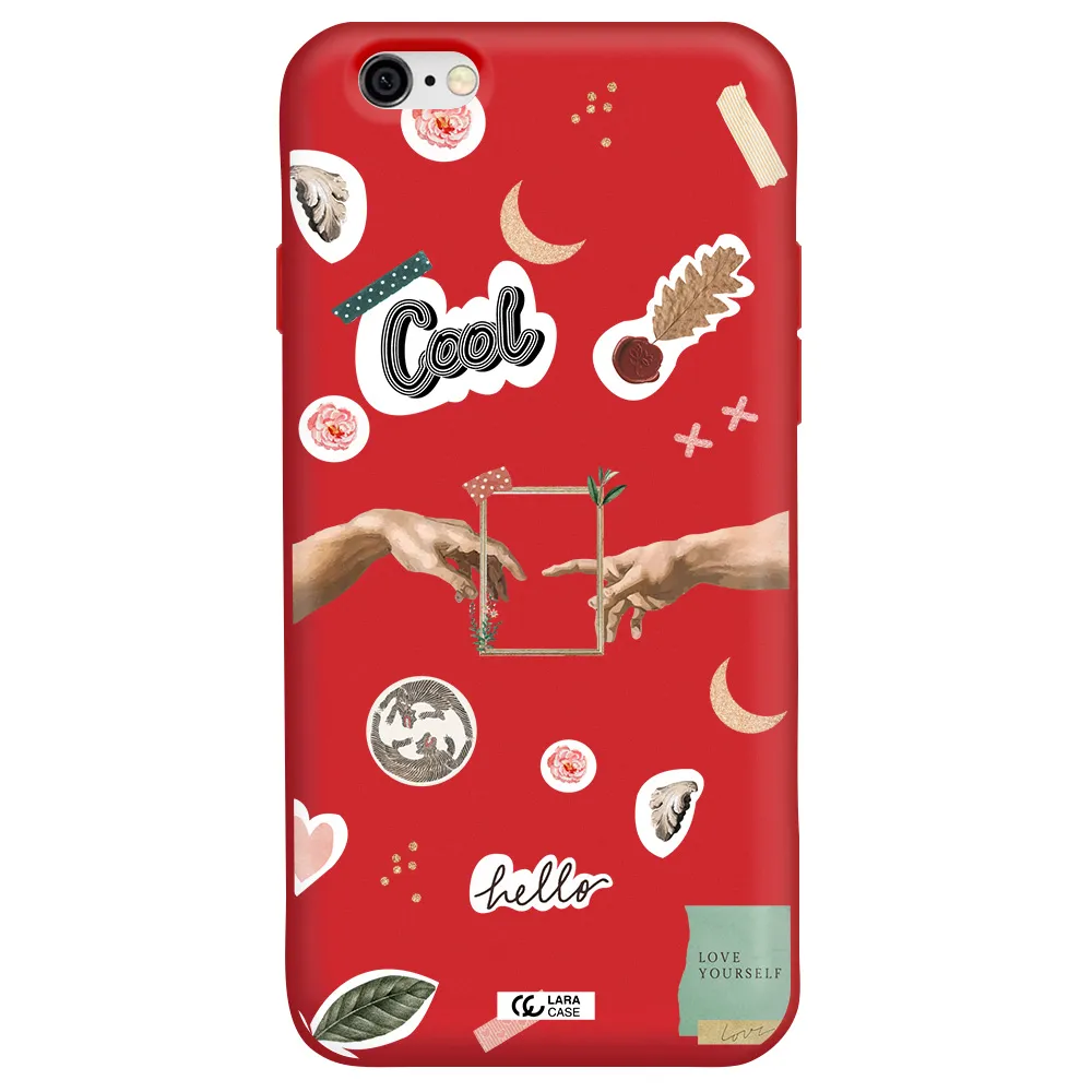 Creation Of Adam Apple iPhone 6 Silicone Imperial Red Case