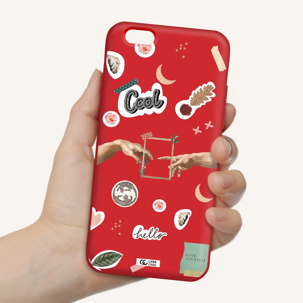 Creation Of Adam Apple iPhone 6 Silicone Imperial Red Case