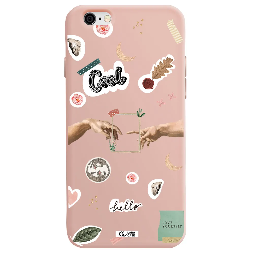 Creation Of Adam Apple iPhone 6 Silicone pastel pink Case