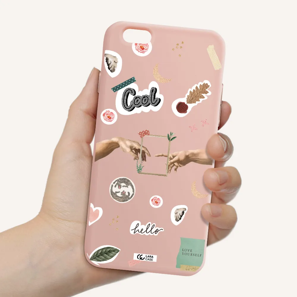 Creation Of Adam Apple iPhone 6 Silicone pastel pink Case