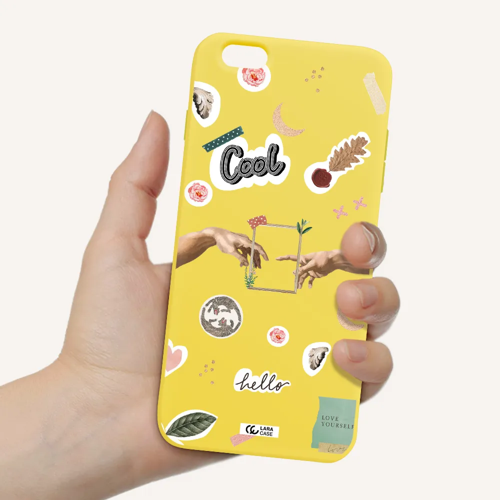 Creation Of Adam Apple iPhone 6S Silicone canary yellow Case