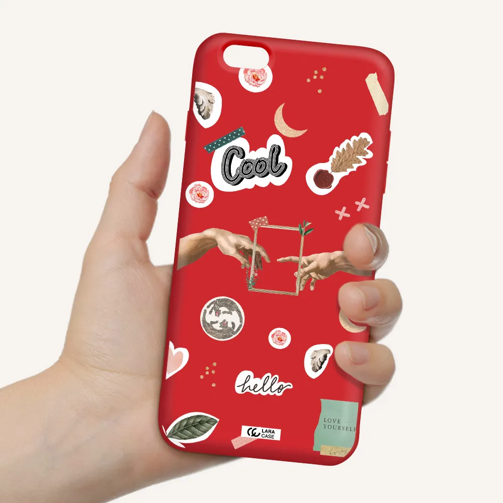 Creation Of Adam Apple iPhone 6S Silicone Imperial Red Case