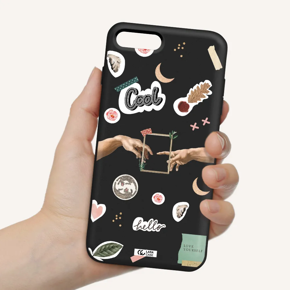 Creation Of Adam Apple iPhone 7 plus Silicone black Case