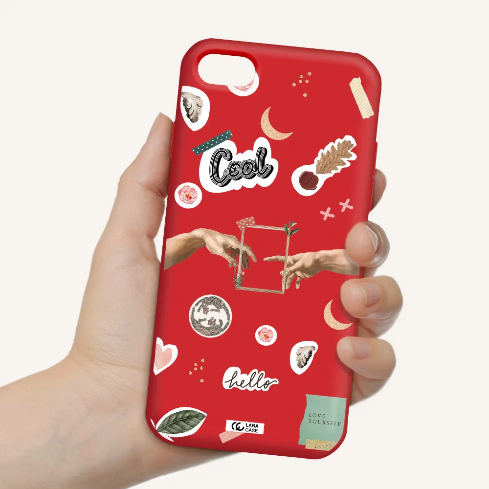 Creation Of Adam Apple iPhone 7 Silicone Imperial Red Case