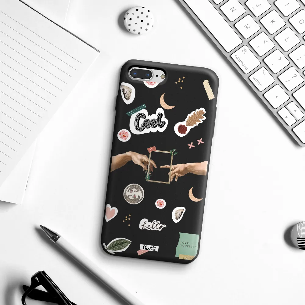 Creation Of Adam Apple iPhone 8 plus Silicone black Case