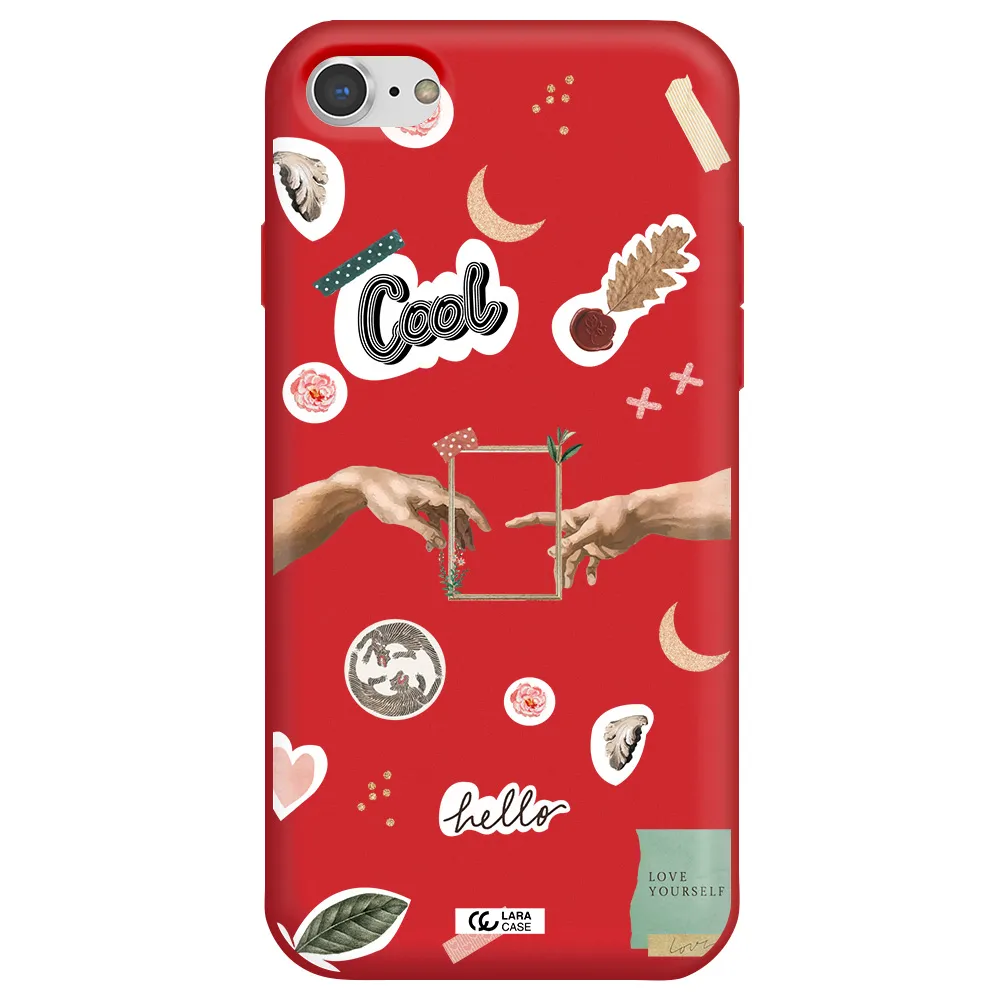 Creation Of Adam Apple iPhone 8 Silicone Imperial Red Case