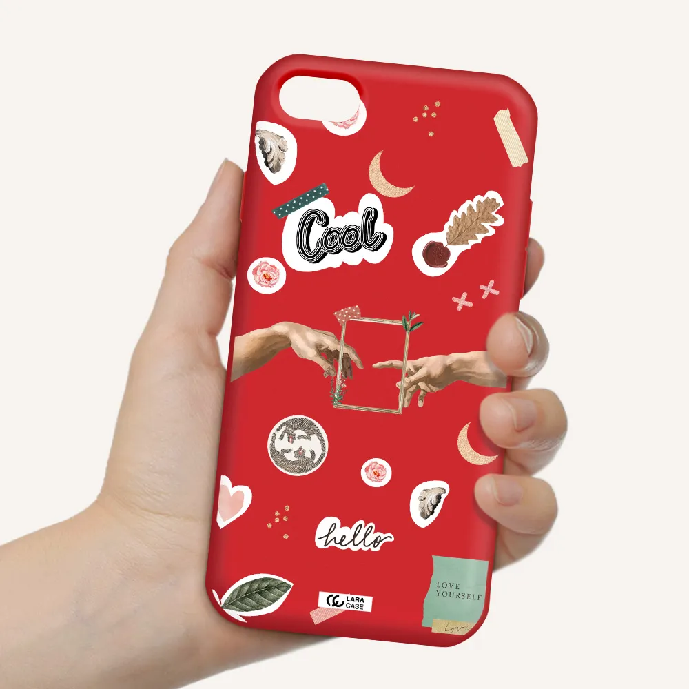 Creation Of Adam Apple iPhone 8 Silicone Imperial Red Case