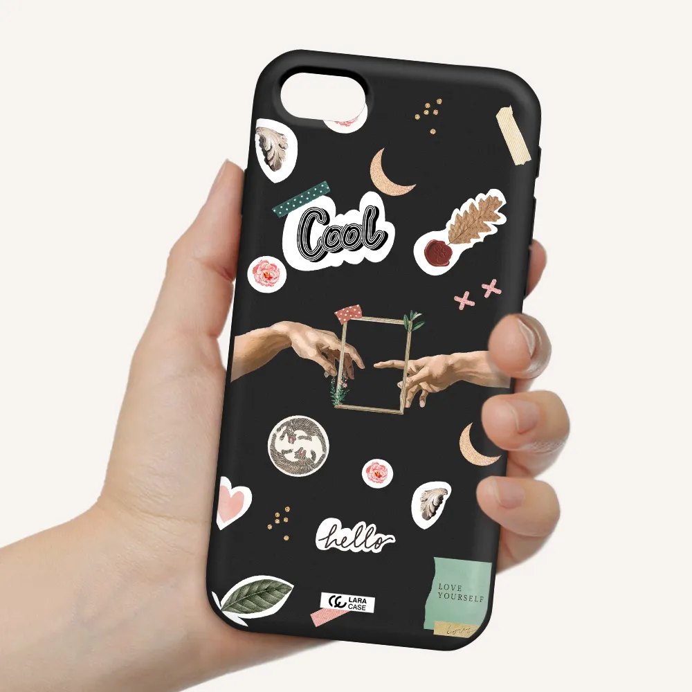 Creation Of Adam Apple iPhone se 2020 Silicone black Case