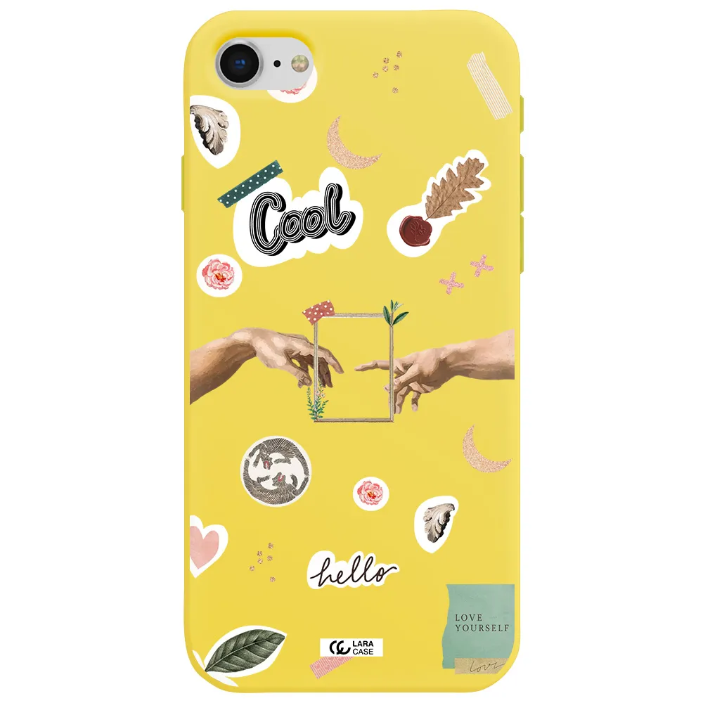 Creation Of Adam Apple iPhone se 2020 Silicone canary yellow Case