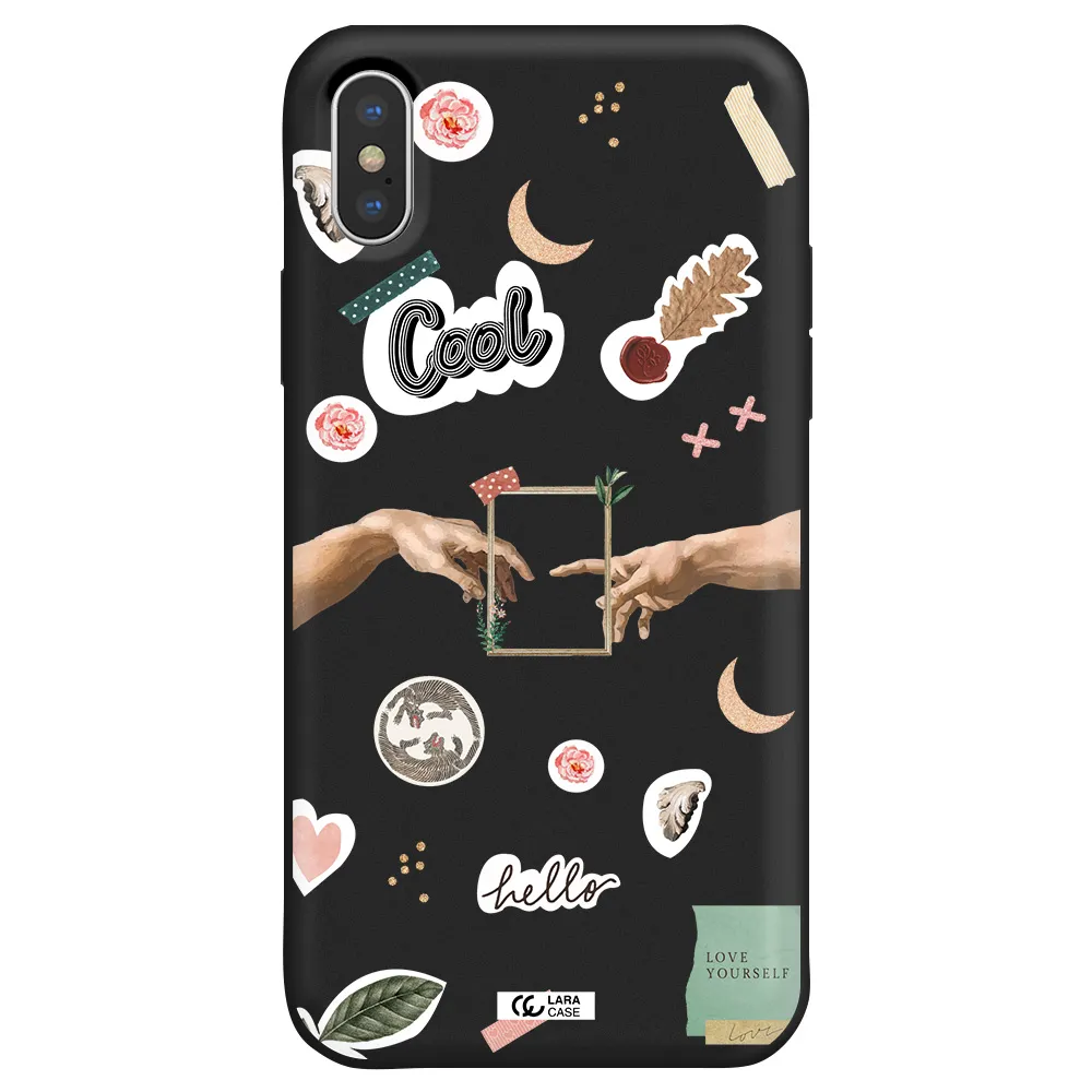 Creation Of Adam Apple iPhone X Silicone black Case