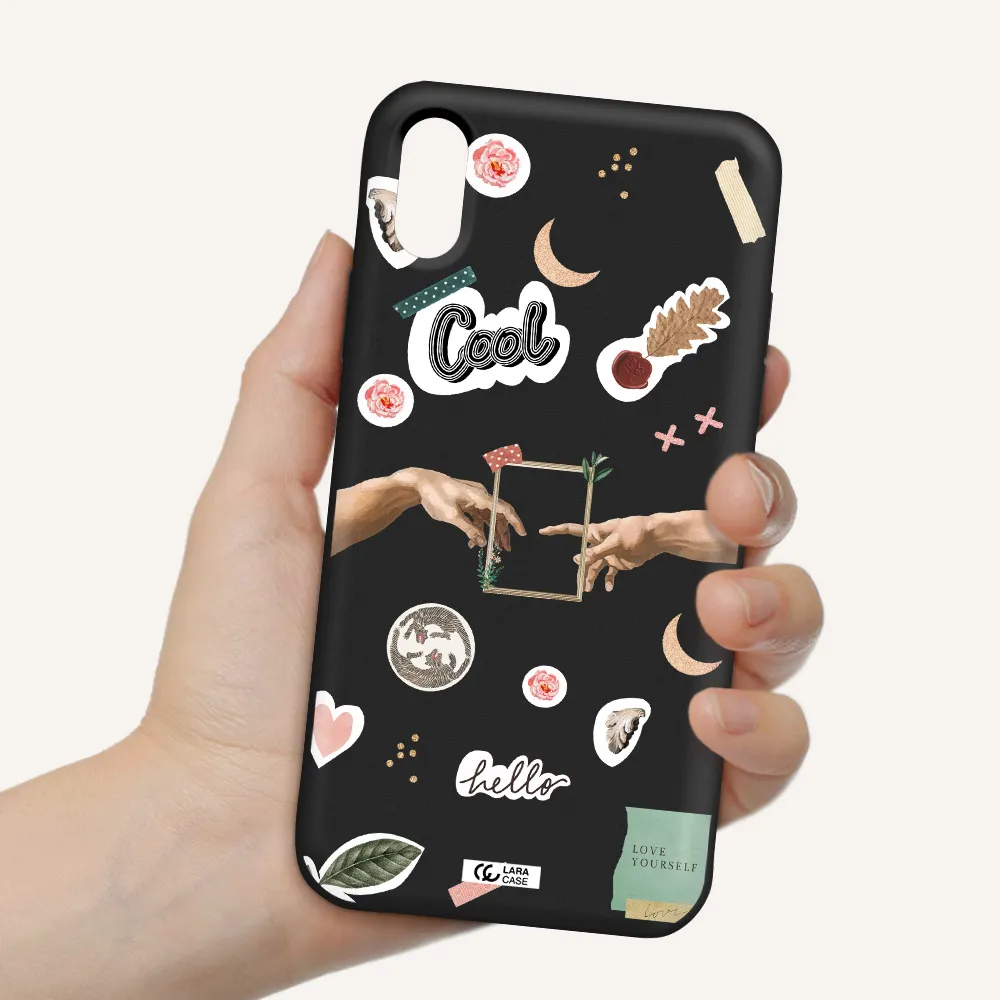 Creation Of Adam Apple iPhone X Silicone black Case