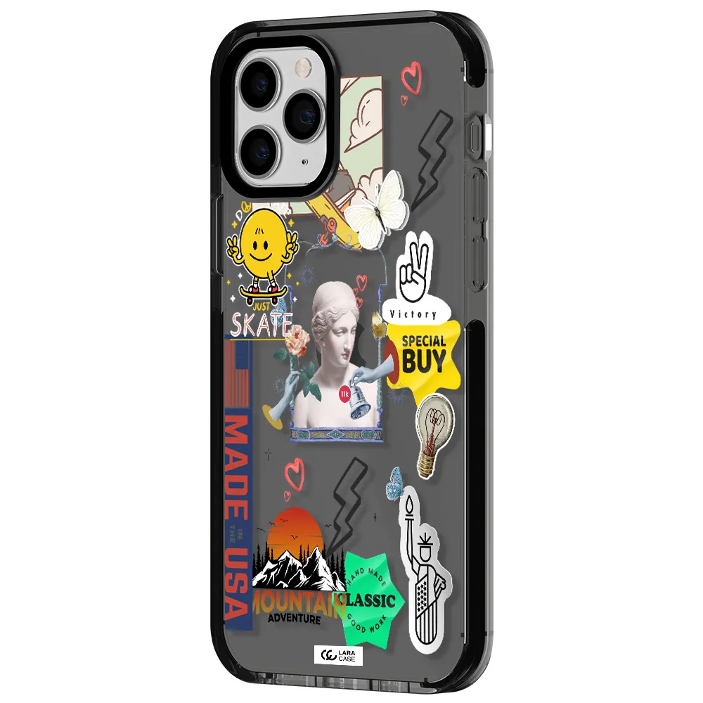 Usa Symbols Apple iPhone 11 pro impact Smoke Black Case