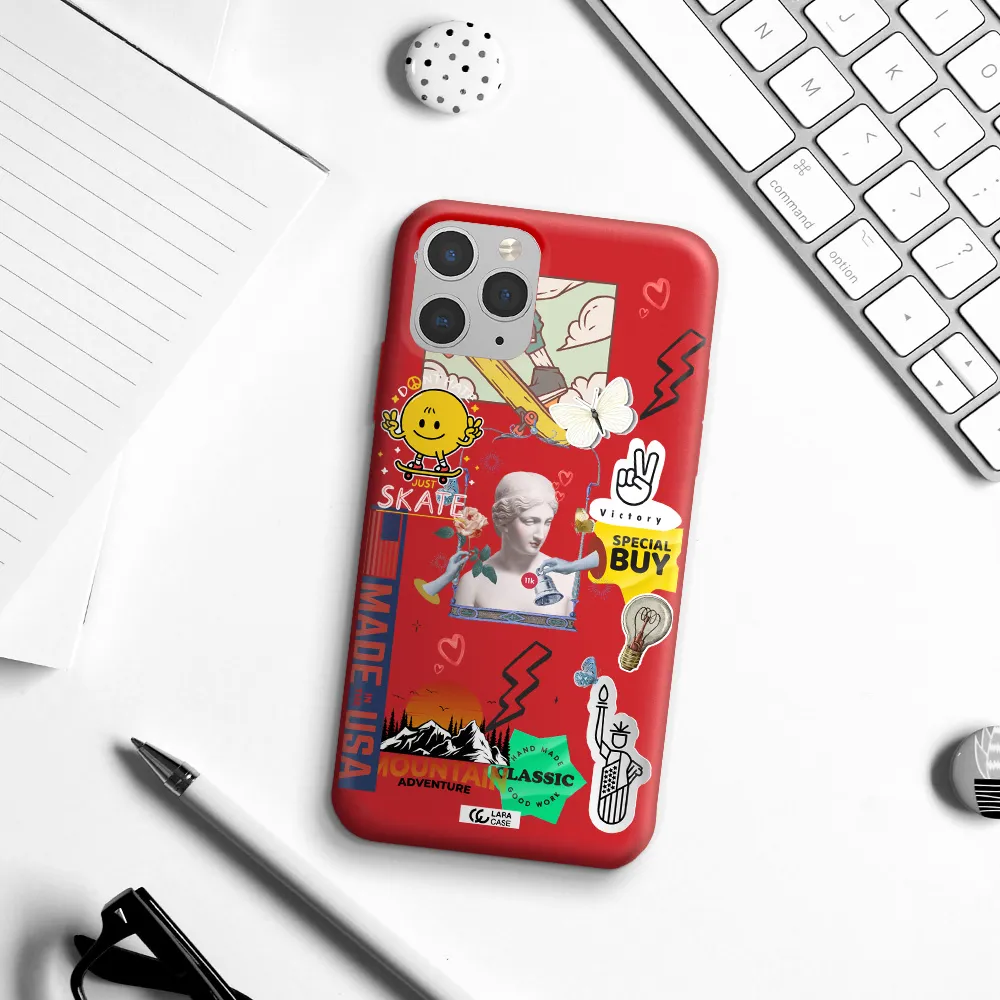 Usa Symbols Apple iPhone 11 pro Silicone Imperial Red Case