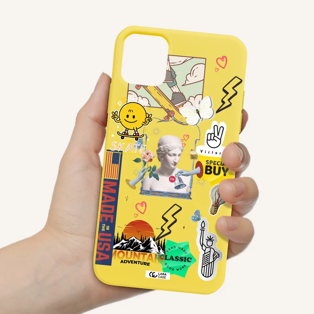 Usa Symbols Apple iPhone 11 Silicone canary yellow Case