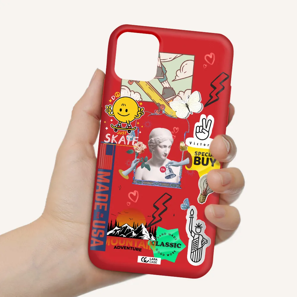 Usa Symbols Apple iPhone 11 Silicone Imperial Red Case