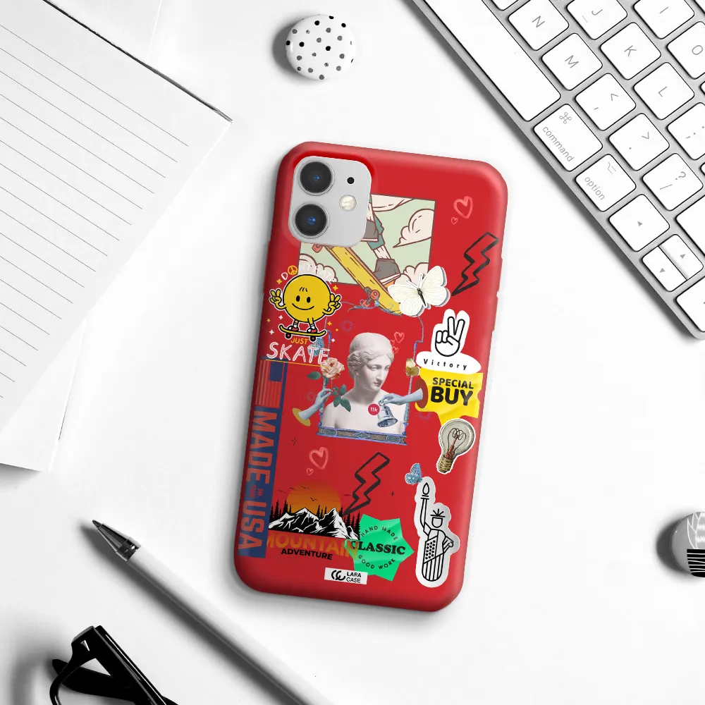 Usa Symbols Apple iPhone 11 Silicone Imperial Red Case