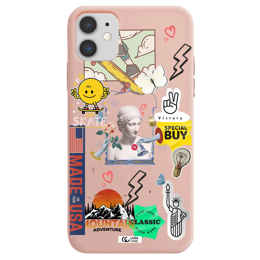 Usa Symbols Apple iPhone 11 Silicone pastel pink Case