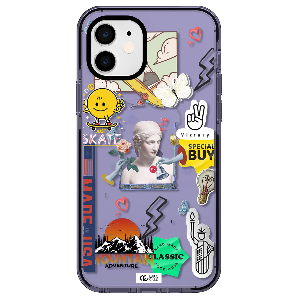 Usa Symbols Apple iPhone 12 impact Lilac Case