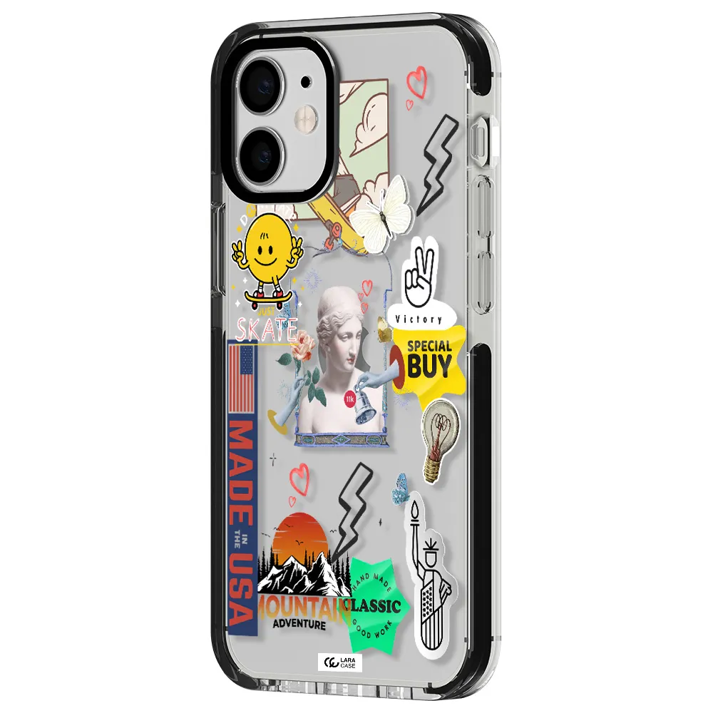 Usa Symbols Apple iPhone 12 mini impact black border Case