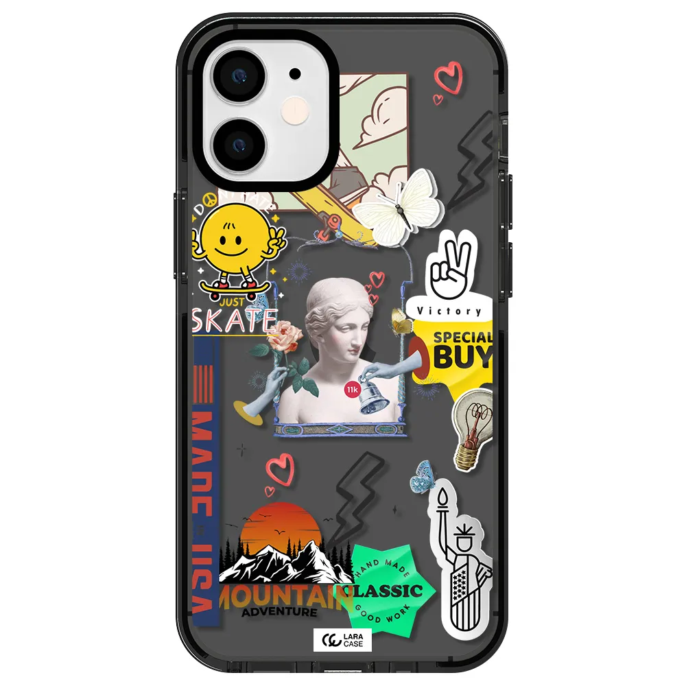 Usa Symbols Apple iPhone 12 mini impact Smoke Black Case