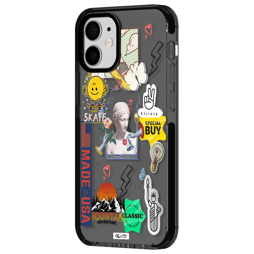 Usa Symbols Apple iPhone 12 mini impact Smoke Black Case
