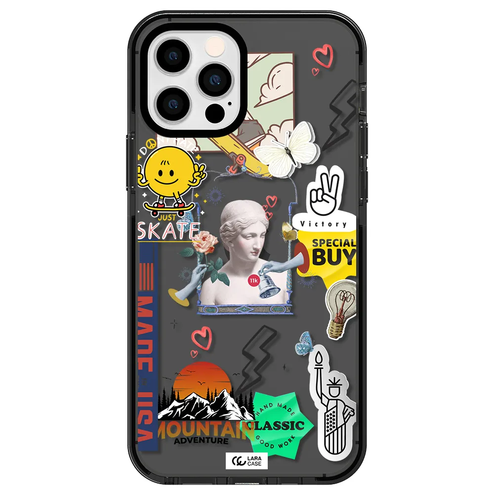 Usa Symbols Apple iPhone 12 pro impact Smoke Black Case