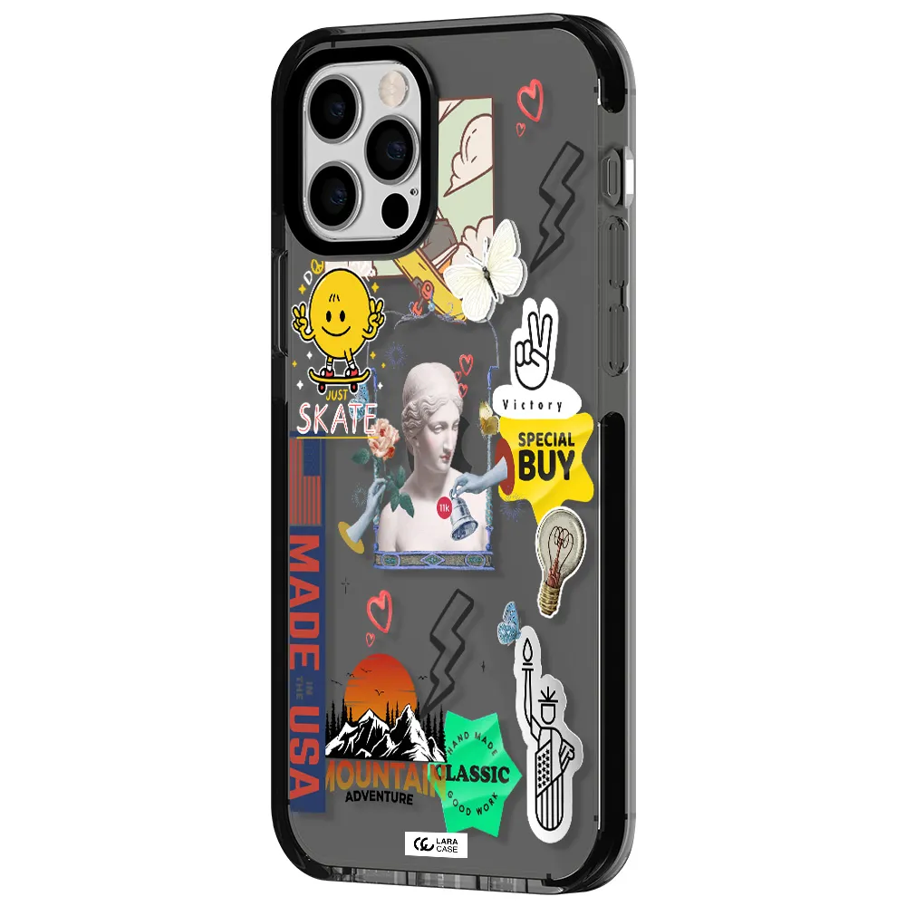 Usa Symbols Apple iPhone 12 pro impact Smoke Black Case