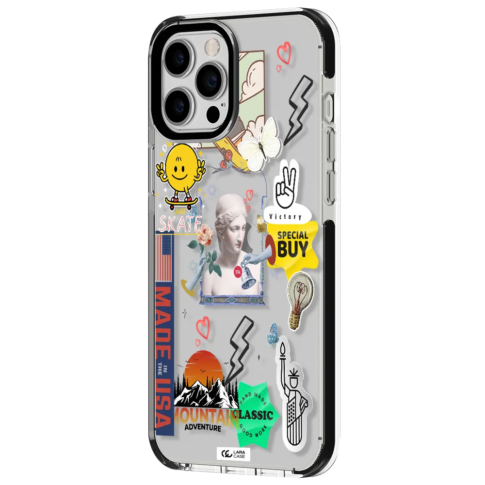 Usa Symbols Apple iPhone 12 pro max impact black border Case