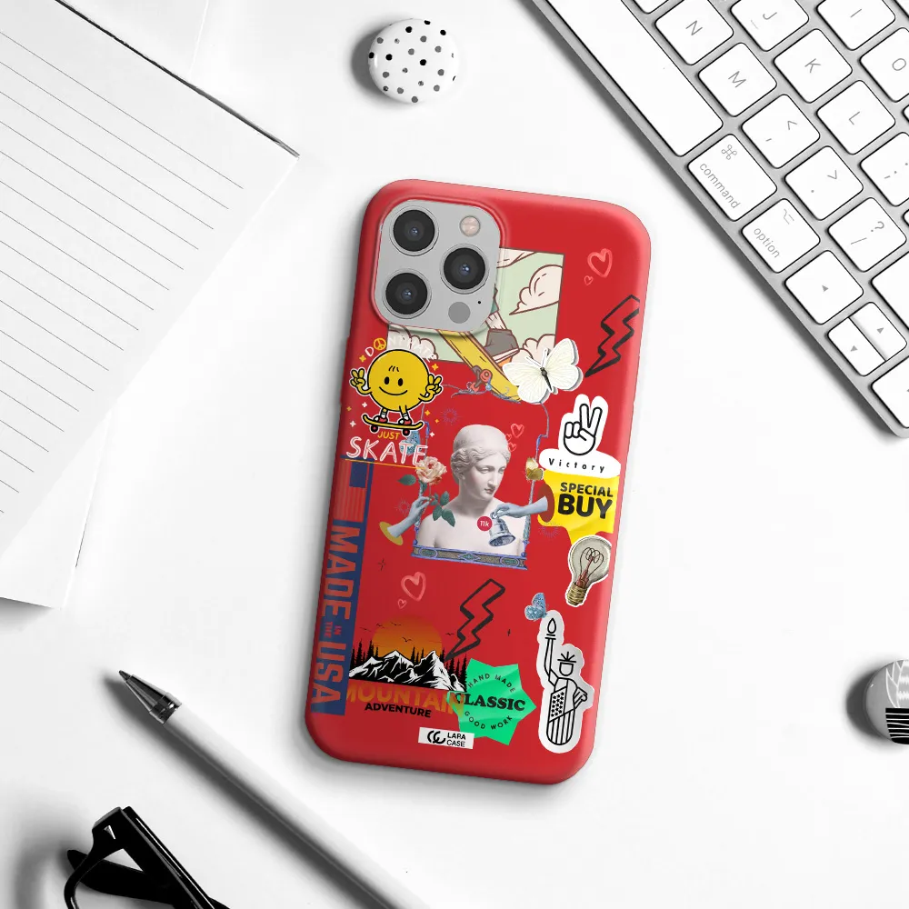 Usa Symbols Apple iPhone 12 pro max Silicone Imperial Red Case