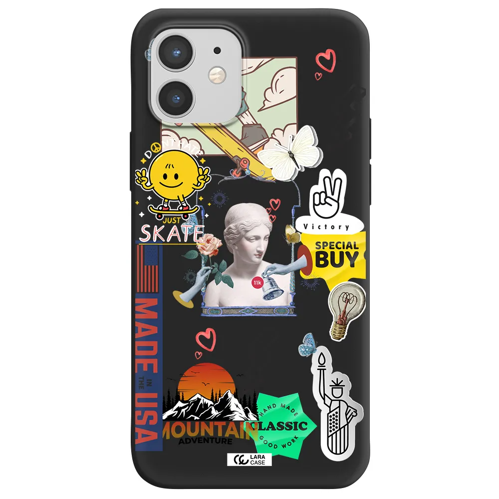 Usa Symbols Apple iPhone 12 Silicone black Case