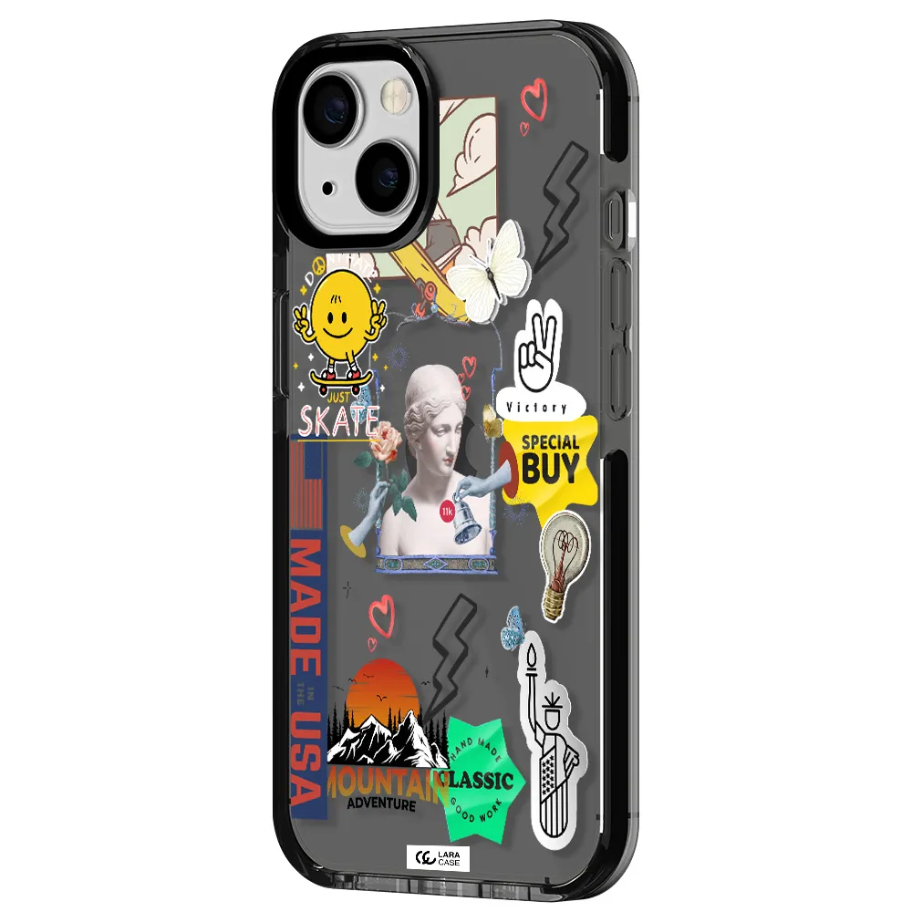 Usa Symbols Apple iPhone 13 impact Smoke Black Case