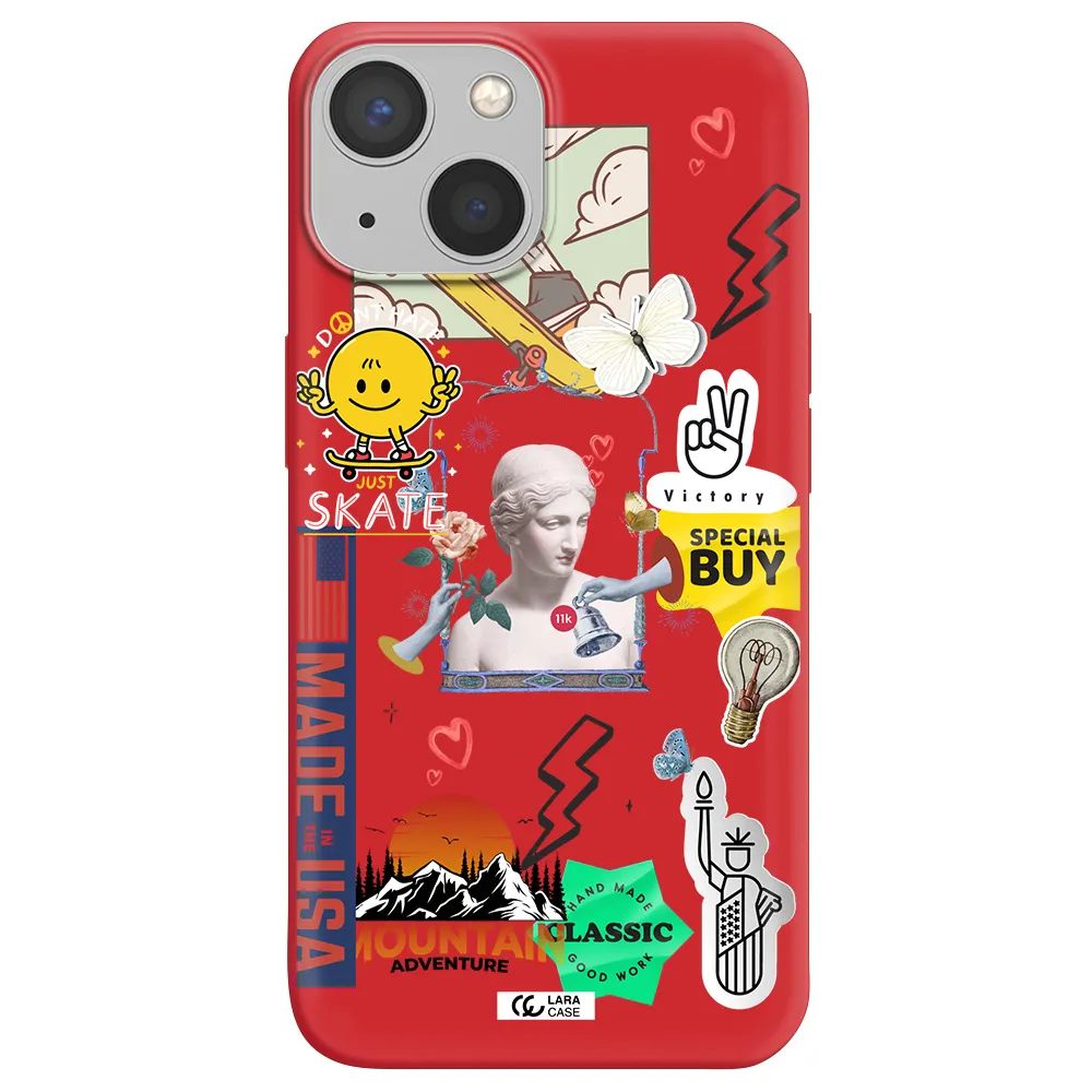 Usa Symbols Apple iPhone 13 mini Silicone Imperial Red Case