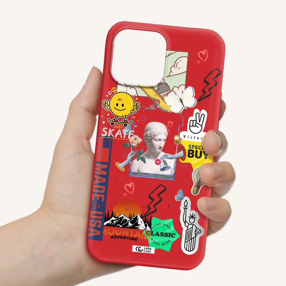 Usa Symbols Apple iPhone 13 Pro Max Silicone Imperial Red Case