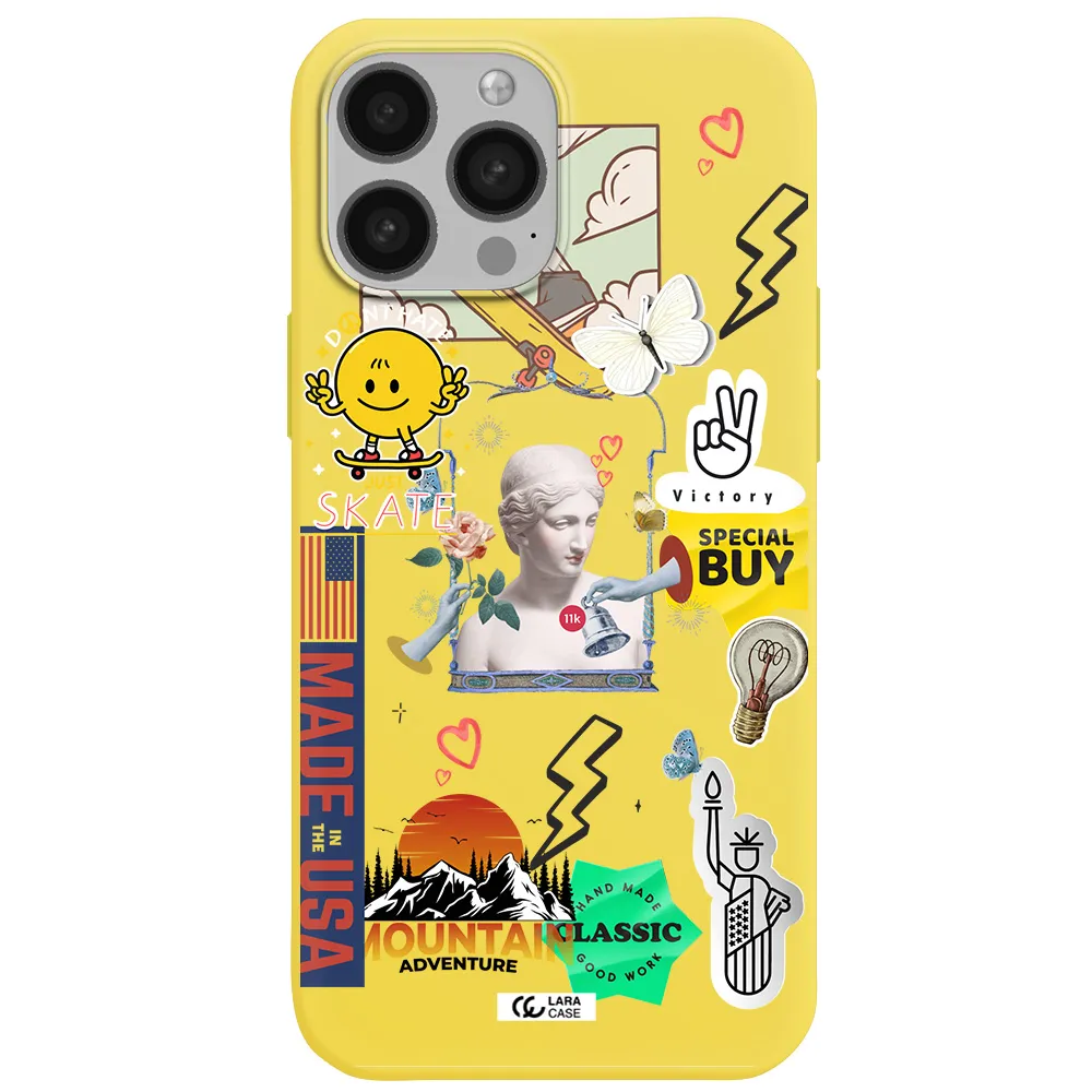 Usa Symbols Apple iPhone 13 Pro Silicone canary yellow Case