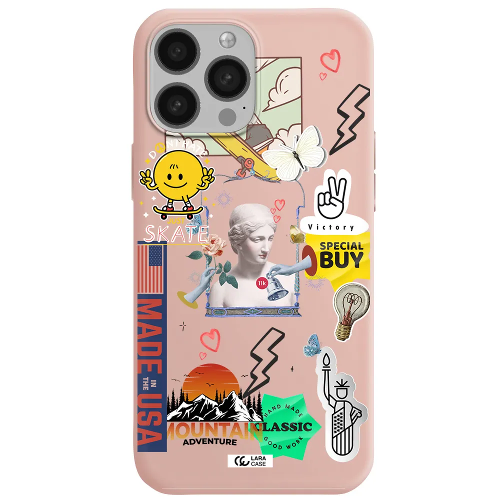 Usa Symbols Apple iPhone 13 Pro Silicone pastel pink Case