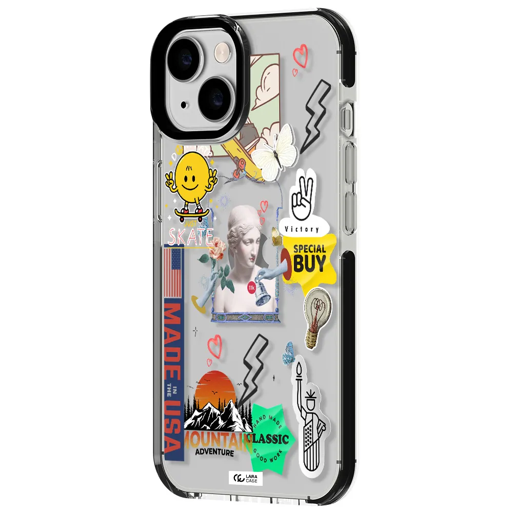 Usa Symbols Apple iPhone 14 impact black border Case