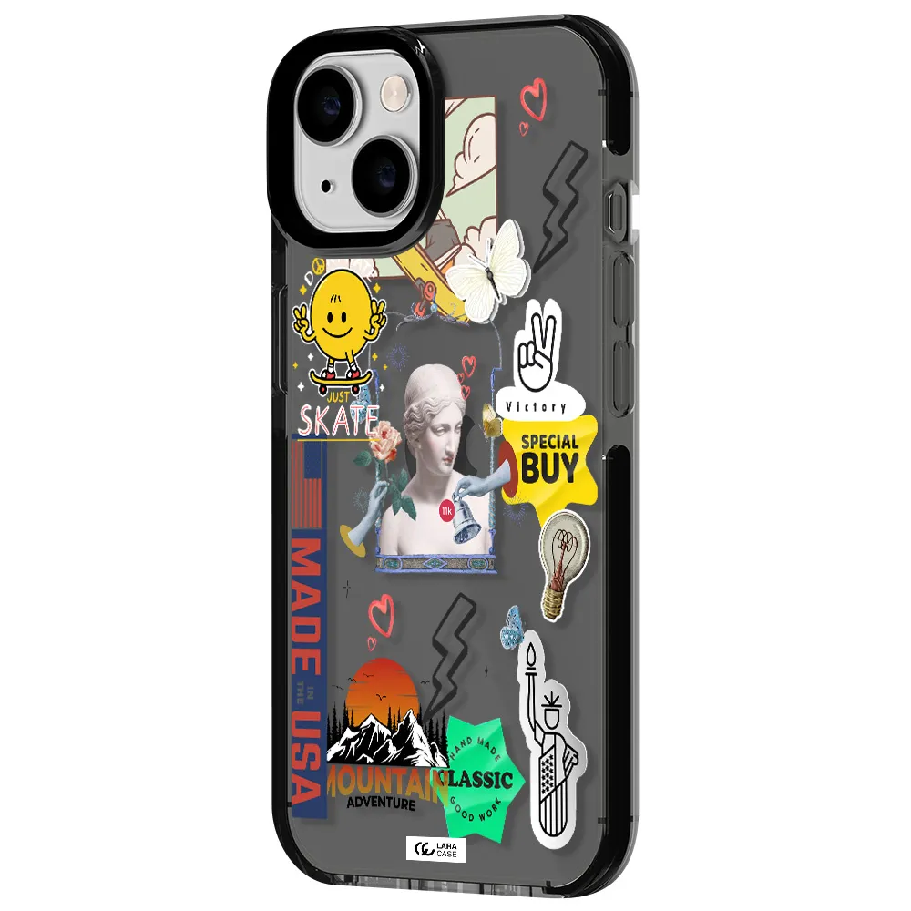 Usa Symbols Apple iPhone 14 impact Smoke Black Case